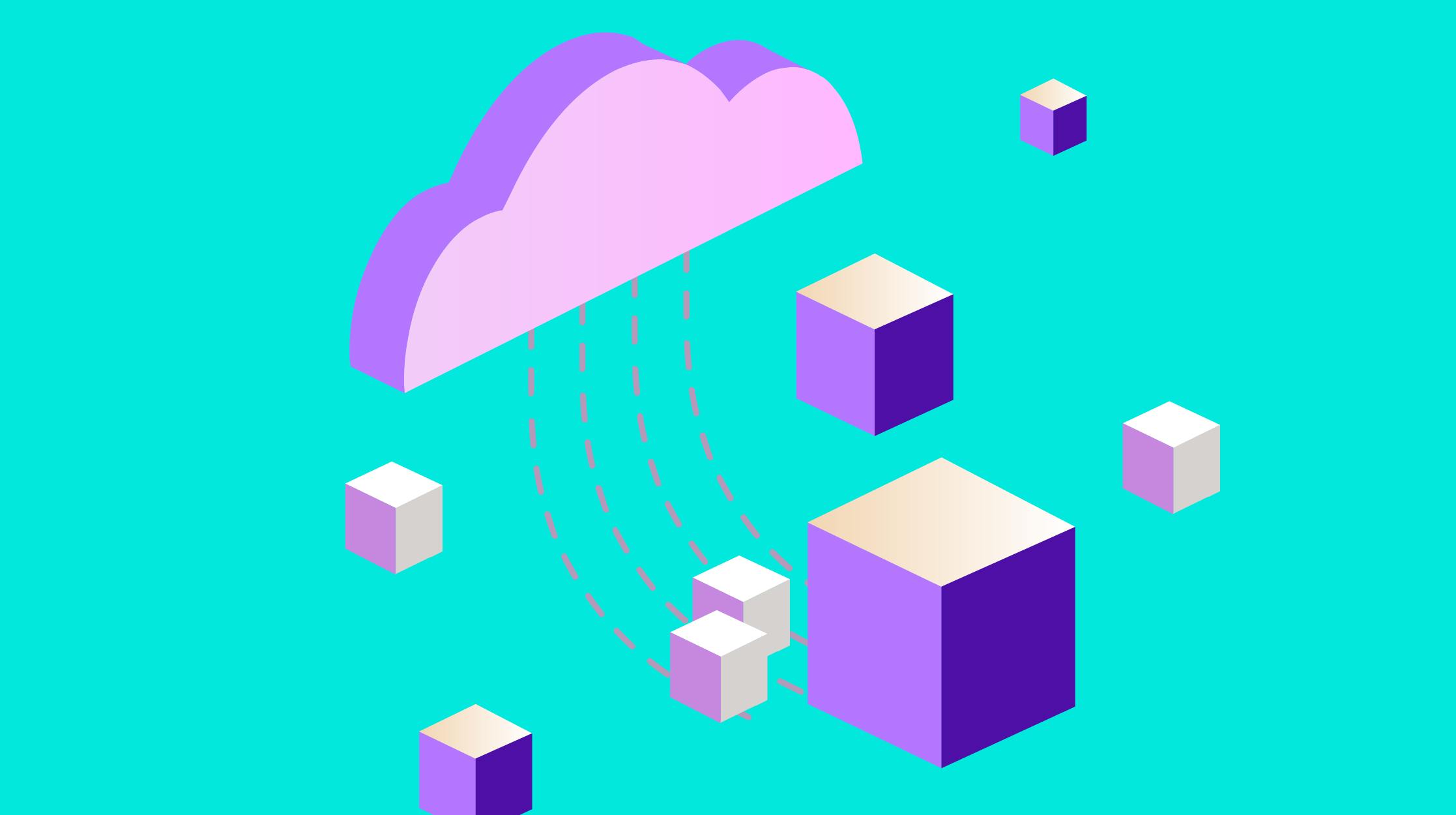 Cloud above scattered cubes
