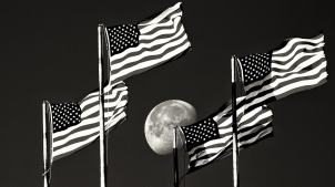 moonshot, space, flags