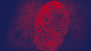Illustration depicting fingerprint for cyber defense
