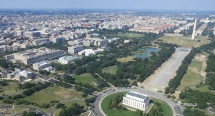 Washington, D.C., aerial view, downtown, agencies, workforce, federal government