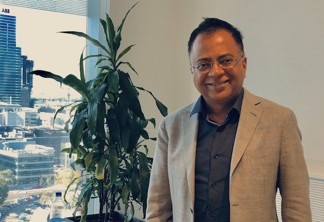 Sreeram Visvanathan, in his Dubai office, oversees IBM's government technology and AI business in more than 160 countries. (FedScoop)