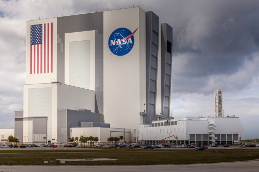 icle Assembly Building on Cape Canaveral NASA base, Florida, USA