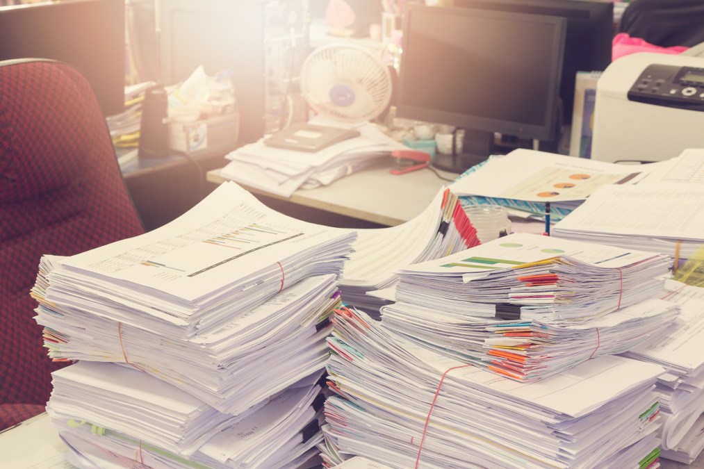 paperwork, files, documents, medical records, digitization backlog