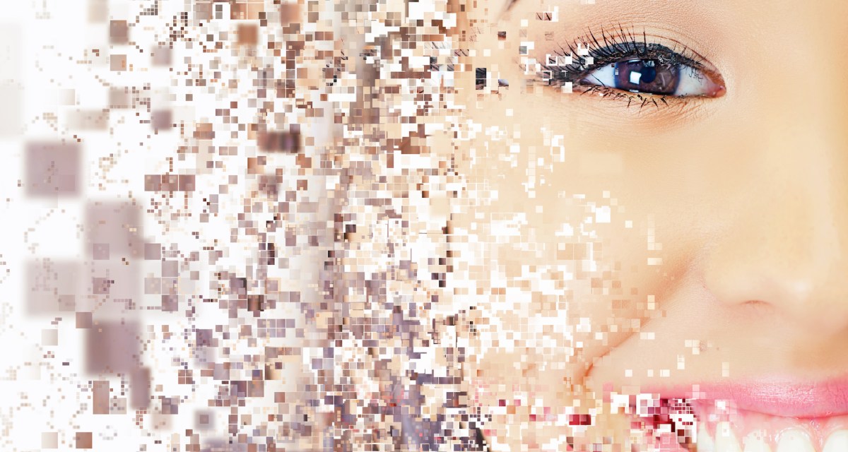 digital pixels face woman deepfake photo