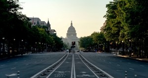 Empty morning rush hour, Washington, D.C.