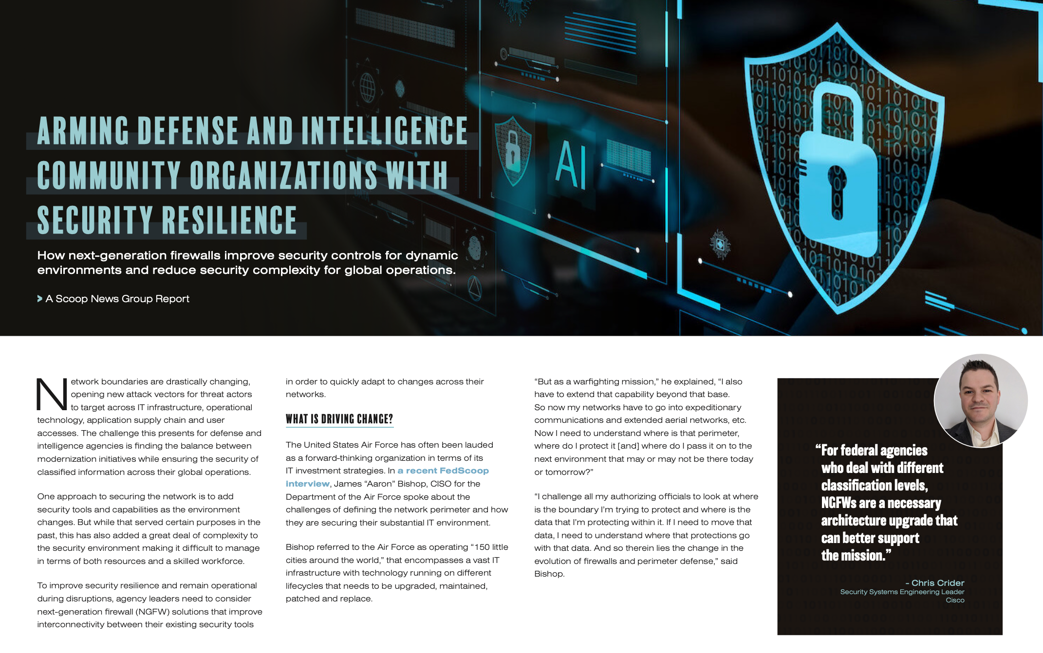 Arming Defense and Intelligence Community Organizations with Security Resilience