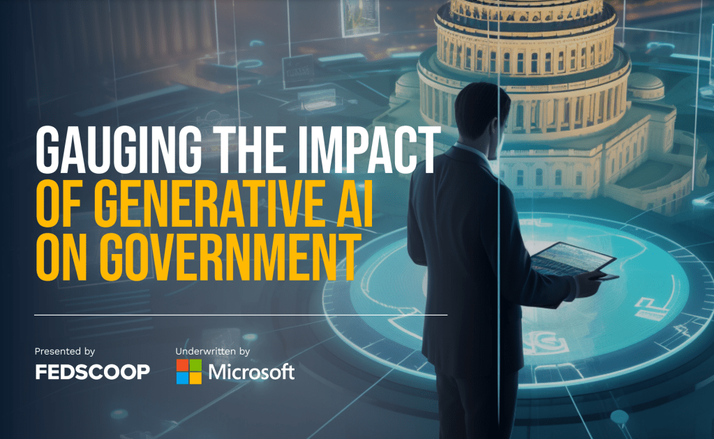Cover image of report "Gauging the Impact of Generative AI on Government" produced by Scoop News Group for FedScoop.