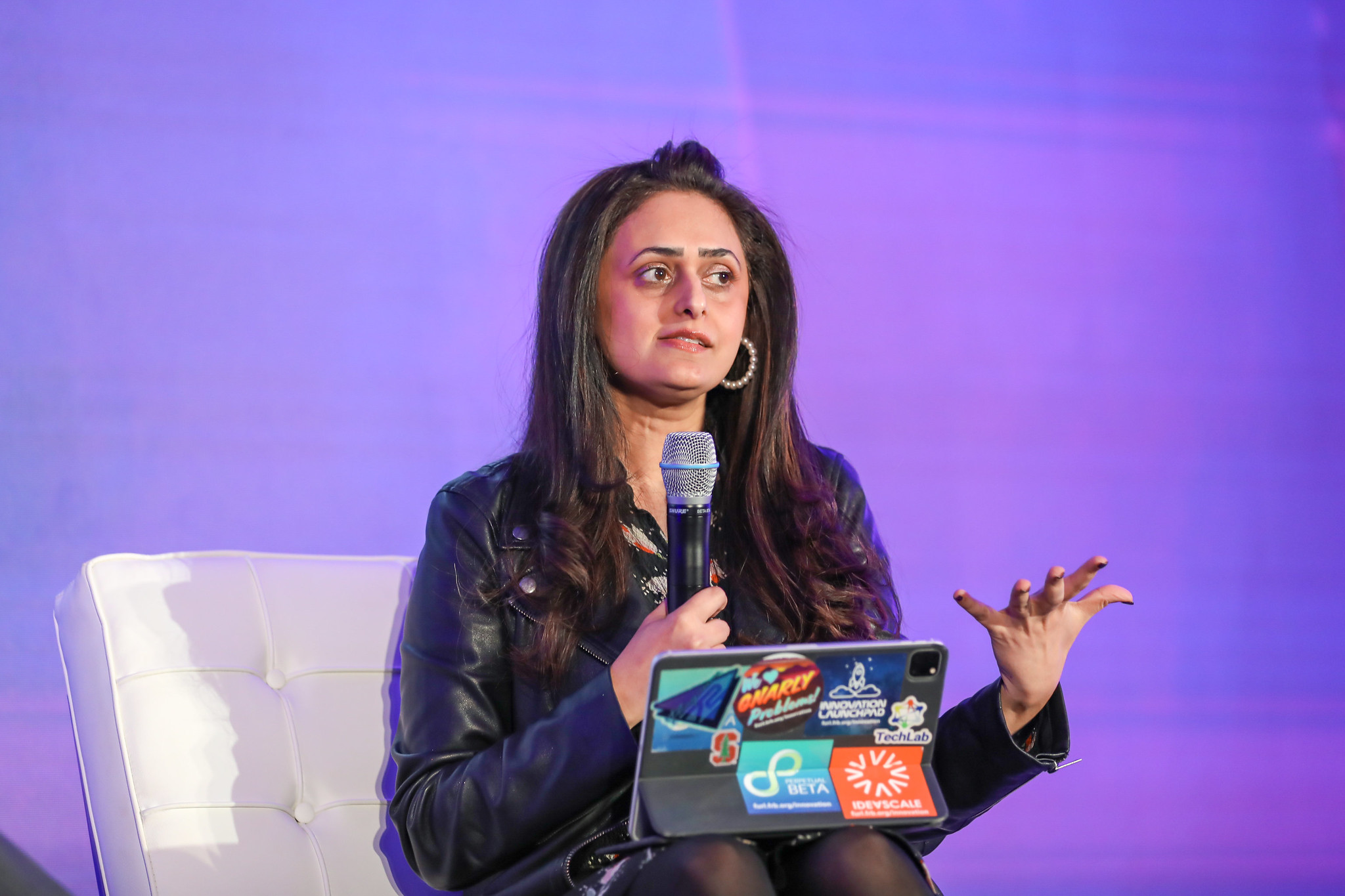 Sunayna Tuteja, chief innovation officer of the Federal Reserve System, speaks during a fireside chat at the “Federal Innovation Series: Leading in the Era of AI” event, presented by Microsoft and FedScoop.