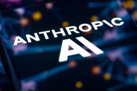 The Anthropic AI logo is displayed on a mobile phone screen in this photo illustration in Brussels, Belgium.
